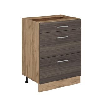 Vicco Mueble Bajo De Cocina R-line, Gris Noble, 60 Cm Con Cajones, Sin Encimera Vicco