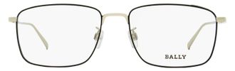 Bally BY5027D Thin Rectangular Metal Eyeglasses - Palladium