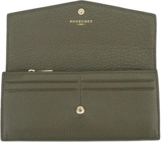 Pourchet Club Large Wallet - Dames - Portefeuilles - Groen - ONE Size - Leer - Accessoires