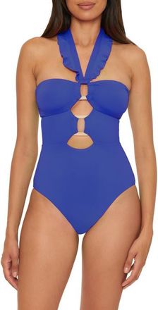 SOLUNA SWIM Buckle Up One-Piece Swimsuit in Ultra Marine at Nordstrom, Size X-Large