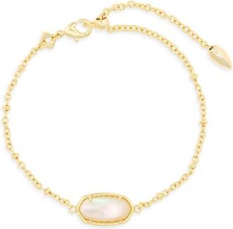 Kendra Scott Mother-of-Pearl Elaina Bracelet in Gold Natural Mother Of Pearl at Nordstrom