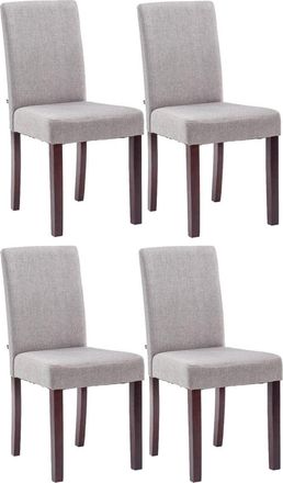 Clp Clp - Juego De 4 Sillas De Comedor Ina De Tela Gris Claro Cappuccino