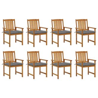 vidaXL Sillas De Jard&iacute;n Con Cojines 8 Uds Madera Maciza De Acacia Vidaxl