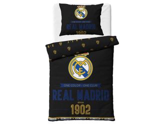 OEM Juego De Ropa De Cama Real Madrid De 160 X 200 Cm, Algod&oacute;n, Doble Cara
