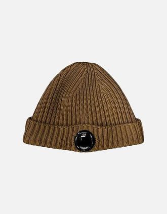 C.P. Company Mens Lens Beanie - Bronze Brown