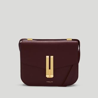 DeMellier The Vancouver in Burgundy Small Grain Leather Crossbody bag