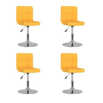 vidaXL Vidaxl - Sillas De Comedor Giratorias 4 Unidades Tela Amarillo