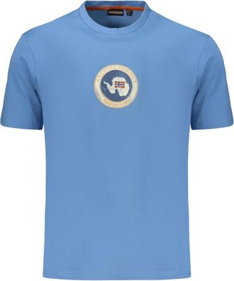 Napapijri T-shirt met korte mouwen - Heren - T-shirts - Blauw - M - Katoen - Tops