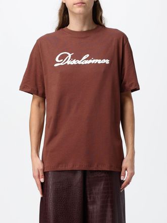 Disclaimer T-shirt a maniche corte in cotone con logo a contrasto e spalle scese