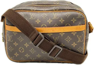 Louis Vuitton Monogram Beige Brown Coated Canvas Leather Shoulder Bag (Pre-Owned)