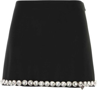 Prada Womens Black Acetate Blend Mini Skirt - Size EU 38 (Womens)