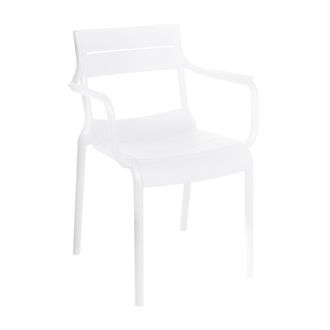 Oviala Sill&oacute;n de jard&iacute;n de pl&aacute;stico blanco