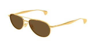 Bottega Veneta BV1419S 001 Mens Sunglasses Gold Size 56