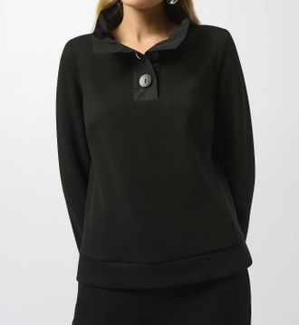 Joseph Ribkoff Buttoned Casual Long-Sleeve Shirt In Black