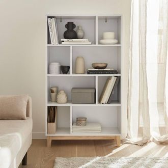 Sweeek 4-shelf Scandi-style Bookcase in White