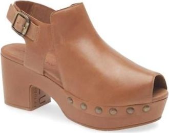 Chocolat Blu Womens Galla Slingback Peep Toe Platform Clog In Brown