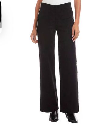 Karen Kane Contrast Pant In Black And Cream