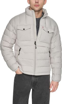 Levi's Stand Collar Puffer Jacket in Cream at Nordstrom, Size Xx-Large