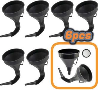 OEM Embudo Grande Multiusos Con Filtro Y Boquilla Flexible - Para Combustible, Aceite Y Otros L&iacute;quidos - Paquete De 6