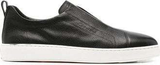 Santoni Black Slip On Sneakers