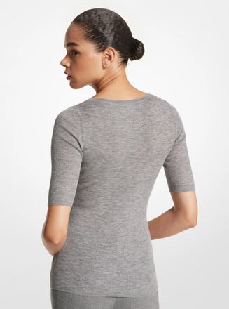 Michael Kors Cashmere Three-Quarter Sleeve Sweater
