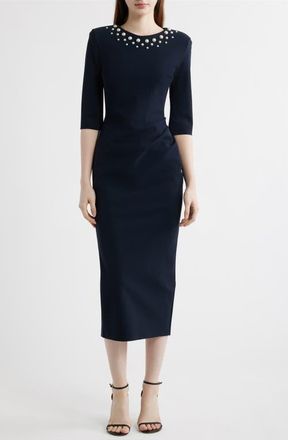 La Petite Robe Di Chiara Boni Shire Embellished Sheath Dress in 342 Dark Midnight at Nordstrom, Size 14 Us