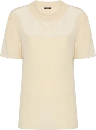 Joseph Zijde Beige Blouse met Korte Mouwen - Dames - T-shirts - Beige - XS - Tops
