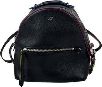 Fendi Black Leather Backpack (Pre-Owned)