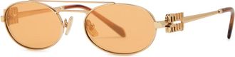 Miu Miu Eyewear Oval-frame Womens Designer Sunglasses - Gold - One Size