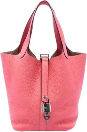Herm&egrave;s Pre-owned Picotin Lock 18 - Dames - Vintage Tas - Roze - ONE Size - Leer - Vintage