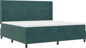 vidaXL Cama Tipo Box Spring Verde Oscuro 200 X 200 Cm Terciopelo Vidaxl