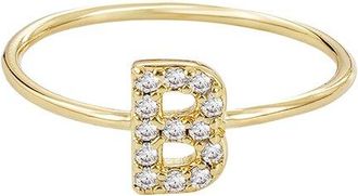 Adornia Adornia 14K Plated Cz Initial Ring