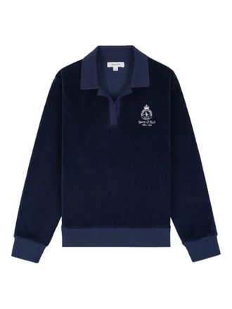Sporty & Rich collared embroidered sweater - Blue