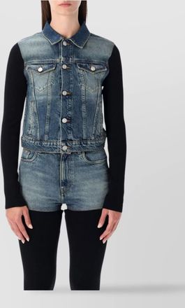 Coperni hybrid denim and knit jacket
