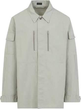 Balenciaga Militaire Beige Lange Mouw Shirt - Heren - Zomerjassen - Beige - 3XS - Katoen - Jassen