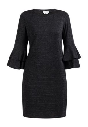 Usha Jurk met glanzend garen Dames zwart