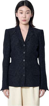 Dries Van Noten Jassen, Dames, Zwart, S, Textured Weave Blazer