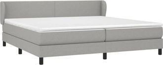vidaXL Vidaxl - Cama Box Spring Con Colch&oacute;n Tela Gris Claro 200x200 Cm