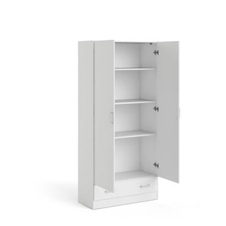 Dmora Guardaroba 2 Ante Amylya, Mobile Camera Da Letto, Cabina Armadio Portabiti, Armadio Appendiabiti, 79x36 H170 Cm, Bianco - Dmora