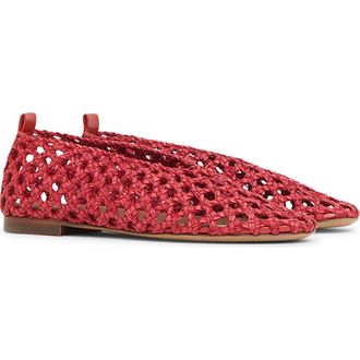 Mansur Gavriel Woven Ballerina Flat in Pomodoro at Nordstrom, Size 8.5Us