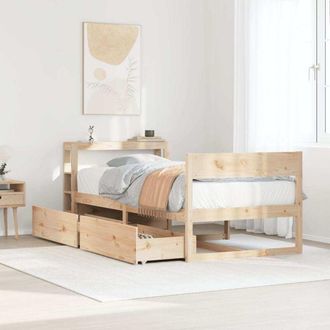 vidaXL Estructura De Cama Sin Colch&oacute;n Madera Maciza De Pino 90x190 Cm Vidaxl