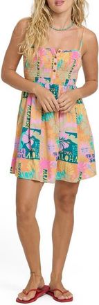 Billabong Fever Dream Cotton Minidress in Deep Lagoon Multi at Nordstrom, Size Medium