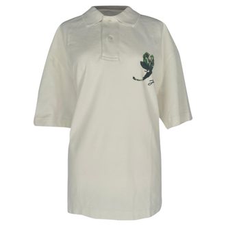 Jacquemus Printed Polo Shirt in White Cotton