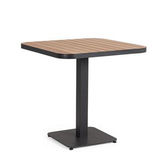 Outdoor Living Mesa de aluminio con lamas 75x75x75h Antracita