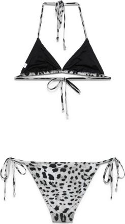 Dolce & Gabbana Schuivende Driehoek Tanga Leo Nero - Dames - Bikinis - Veelkleurig - L - Badmode