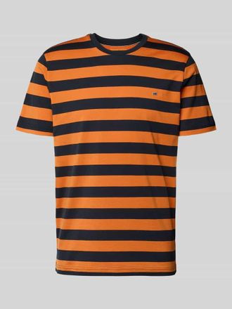 Christian Berg Regular Fit T-Shirt mit Logo-Stitching in Orange, Gr&ouml;&szlig;e 3XL