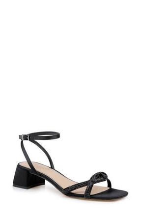 Badgley Mischka Fern Ankle Strap Sandal in Black Satin at Nordstrom Rack, Size 5.5