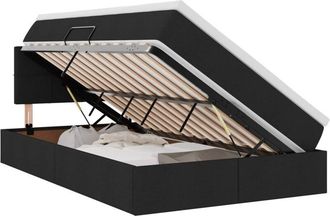 vidaXL Cama Con Almacenamiento Y Colch&oacute;n Negro 120 X 200 Cm Vidaxl