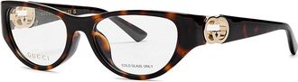 Gucci Oval-frame Acetate Optical Glasses - Brown Havana - One Size