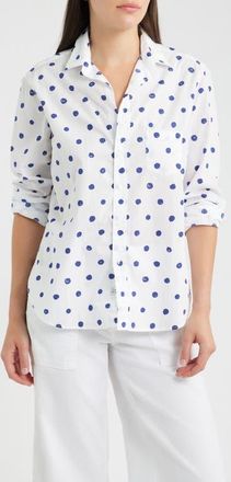 Frank & Eileen Eileen Relaxed Button-Up Shirt in Large Blue Dots at Nordstrom, Size X-Large